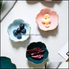 Bowls 1Pc Nordic Ceramic Seasoning Dish Dip Saucer Japanese Style Cherry Blossom Small Saucing Plate Snack Essential Oil Bowl Decor Dhfzn