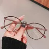 Sunglasses Frames Vintage Fashion Comfortable Ultralight Myopia Eyeglasses Female Black Clear Plain Anti-blue Light Classic Round Glasses