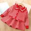 Bambini Ragazze Carino Maglione Set Primavera Moda Fiocco Cardigan Maglione con Gonna Set di due pezzi Autunno Neonata Toddler Festa di compleanno Vestiti