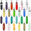 Pendants Hexagonal Shaped Healing Crystal Natural Quartz Necklace Pendant Bk Wire Wrapped Gemstone Charms For Earring Jewelry Making Ambit