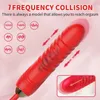 Seksspeeltjes stimulator 10 standen Rose Vibrator Dildo Sterke schok Zuigen Likken Plagen Dubbele hoofden Speelgoed voor vrouwen