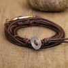 Bracelets d'enveloppement de corde de brin pierres naturelles Boho Long Bracelet d'amitié végétalien Unique fait à la main goutte ethnique