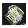 Storage Boxes Bins Transparent Cotton Swab Box High Grade Acrylic Case Mti Function El Supplies Cosmetic Cottons Organizer Fashion Dhyil