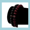 Beaded Jewelry Men Black Brown Wood Bead Bracelets Sandalwood Buddhism Buddha Meditation Hip Hop Drop Delivery Dhr7M