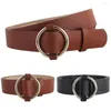 Belts Women's Belt Circle Buckle Waistband Jeans Wild Decor Faux Leather Waist BLTLL0328