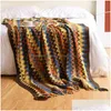 Blankets Bohemian Knitted Blanket Sofa Throw With Tassels Colorf Bedspread Nap Air Condition Nordic Home Decorative 211218 Drop Deli Dh0At