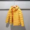Meninos meninos casaco de inverno ultra ilumina￧￣o casaco infantil de capuz