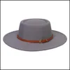 Cappelli a tesa avara Fedora in feltro per donna Uomo Fedora Flat Top Cappello da donna da uomo Donna Uomo Cappellino largo Donna Uomo Autunno Inverno Cappellini Christ Dhvkf