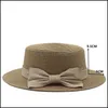 Stingy Brim Sats Summer Beach Cap Women Bowknot Grass St. Женщина.