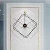 Horloges murales Horloge moderne Grand minimaliste métal art quartz décor géométrique simple face duvar saati maison design cadeau