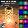 Chandeliers 3/16 Colors Touch/Remote Diamond Rose Lamp Crystal Table Lamp Romantic Christmas USB LED Night Light Projector Atmosphere Light