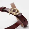 Belts Woman Belt Genuine Leather Pu Mixed High Quality Fashion Designer Outdoor Strap Two Circle Metal Buckle Ladies Items