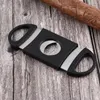 UPS Portable Cigar Cutter Plastic Blade Pocket Cutters Round Tip Knife Scissors Manual Stainless Steel Cigars Tools 9x3.9CM