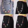 Cinturones Cadena para pantalones con flores coloridas cuelgan decoración billetera encanto Jeans cadenas de bolsillo Hip Hop Rock para mujeresCinturones