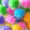 Cat Toys Kamei Arts& Crafts 100 Pack 1.6" 40mm Pom Toy Balls Sparkle My Cat's All Time Favorite Ball Interactive