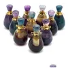 Anhänger Halsketten Charms Natürliche Fluorite pro Flasche Frauen ätherisches Öl Diffusor Stein für Jewerly Halskette Geschenk 18x34mm Tropfen Deli Dhknj