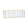 Storage Boxes Cosmetic Brush Holder Transparent Glass Brushes With 3 Slots Compartments Makeup