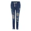 Women's Jeans Women'S Leopard Print Holes In The Elastic Waist Denim Pants 311 Gear On For Women Tall