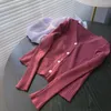 Kobiety damskie 2023 Kobiety jesienne purpurowe fioletowe miękkie dzianiny Cnigan Top Sweater Vintage koreańskie modne topy