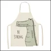 Kitchen Apron Cooking Animal Print Aprons For Lion Elk Bear Women Sleeveless Biking Bibs Pinafores Children Home Bib Drop Delivery G Dhn4Y