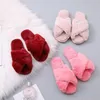 Slippers Fall/Winter -Selling Korean Cross Warm Plush Home Household Women's Cotton