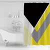Duş perdeleri ev soyut sarı geometrik lüks banyo perdesi su geçirmez kumaşlar tuvalet