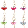 Collares pendientes Moda Colorido Cristal Ballet Bailarina Chica Colgantes Para Mujeres Hada Dorada Princesa Niñas Collar Mujer Joyería Bijoux