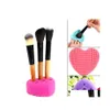 Svampar Applikatorer Bomullsfall Hj￤rtform Makeup Brush med h￥llare Sile Cosmetic Cleaning Tool Washing Egg Pad Cleanser Deliver DHBFV