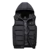 Men's Vests Mcikkny Men Winter Down Vest Hooded Thermal Waistcoats For Male Sleeveless Jackets Detachable Hat Plus Size L-3XL