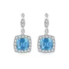 Stud Earrings S925 Sterling SilverTrendy Plated Synthetic Gems Blue Zircon For Women Fashion Accessories Wedding Party Gift