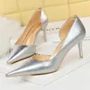 Dress Shoes Shoes Pu Leather Kitten Heels Women Shoes Sexy Party Shoes Women Pumps Stilettos Wedding Shoes Plus Size 41 42 43 220117