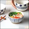 Kommen Japanse stijl stoare noodle bowl home grote salade creatieve keramische soep drop levering tuin keuken eetbar eetgelegenheid dhvbo