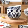 Kommen Japanse stijl stoare noodle bowl home grote salade creatieve keramische soep drop levering tuin keuken eetbar eetgelegenheid dhvbo