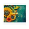 Tapisseries De Luxe Tournesol Bleu Fond Tapisserie Tenture Murale Style Européen Peinture À L'huile Tissu Décor À La Maison Tapis