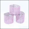 Napkin Rings Ring Chairs Buckles Mticolor Wedding Event Decoration Crafts 8 Row Mesh Rhinestone Holder Handmade Party Supplies Drop Dhj3V