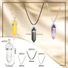 Pendentifs Collier En Cristal De Guérison Pendentif Quartz Clair Titulaire Hexagonal Bijoux Pierre Précieuse Avec Or Noir Sier Chaînes Pour Femmes Hommes D Amfpn