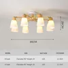 Lustres Lustre En Bois Nordique Lampe Suspendue Pour Plafond Chambre Salon Salle À Manger Cuisine Support Rotatif Éclairage LED Lumière E27