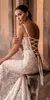 Underbara spets sjöjungfru bröllopsklänningar med wrap-spetsar bakåt applicerad brudklänning boho country soptåg vestido de novia