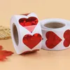 Décoration de fête 500pcs / rouleau Sparkle Heart Stickers Red Love Scrapbooking Adhésif Autocollant pour la Saint-Valentin Mariage Boîte-cadeau Sac