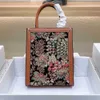 Totes Mini Flower Embroidery Bucket Women Square Handbag Shoulder Bags Leather Designer Luxury Crossbody Female Tote 220413