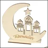 Autres fournitures de fête festive Ramadan décor en bois islamique musulman Eid Mubarak maison ornement bricolage creux lune étoile mouton décoration D Dhnjw