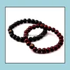 Beaded Jewelry Men Black Brown Wood Bead Bracelets Sandalwood Buddhism Buddha Meditation Hip Hop Drop Delivery Dhr7M