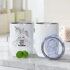 12oz Wine Tumbler DIY Sublimation Blanks Stainless Steel Wine Tumblers Straight Body Fit for Cricut Mug Press Machine Full Wrap Heat Transfer with Sliding Lid