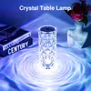 3/16 couleurs LED cristal lampe de table Rose lumière projecteur tactile romantique diamant atmosphère lumière USB LED veilleuse pour chambre