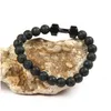 Bracelets De Charme Hommes Cadeau En Gros Arrivée Alliage Métal Lava Rock Pierre Perles Fitness Mode Haltère Avec Des Mots Drop Delivery Jewel Dh5O2