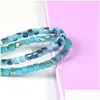 Braccialetti con ciondoli Design Moda Gioielli estivi Colori mix all'ingrosso 6Mm Crystal Jade Square Beads Rame Braiding Drop Delivery Dh081