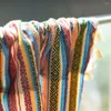 Vorhang im Boho-Nationalstil, Tüll, transparente Streifen, bestickt, kurzes Fenster für Zuhause, Wohnzimmer, Dekoration im Küchencafé