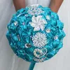 Bruiloft bloemen 21 cm handgemaakte boeket bruid bruidsmeisje vasthouden kunstmatige mariage bruids boeketten feestaccessoires w228