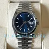 Relógio masculino premium com moldura canelada 41 mm mostrador azul Jubileu pulseira aço inoxidável automático relógios mecânicos à prova d'água 2813 movimento luminoso relógio de pulso