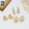 Boucles d'oreilles pendantes en bohême breloques goutte de cristal pour les femmes pierre verte perle feuille bijoux de mode 2023 cadeau lustre